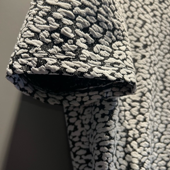 *Like New* ZARA Short Sleeve Shirt Stretchy Top Black and White US Size Medium - Picture 3 of 8